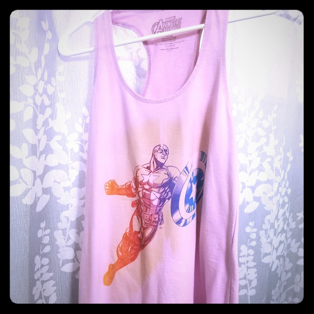 Color change Pink Captain America Tank top